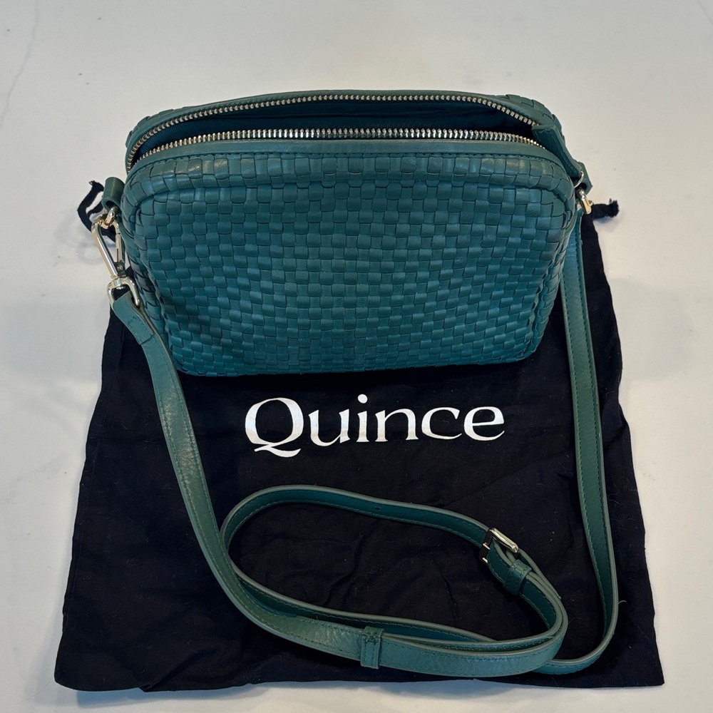 QUINCE Italian Leather Handwoven Crossbody